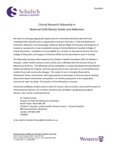Clinical Research Fellowship in Maternal Child Mental Health and
