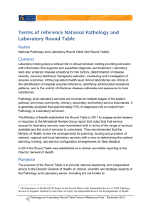 Terms of reference National Pathology and Laboratory Round Table