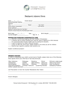 Pediatric Form - Penney Family Chiropractic