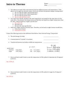 Worksheet - Intro to Therm ANS