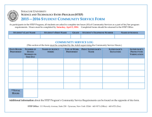 Student Volunteer Form 2015-2016 - STEP