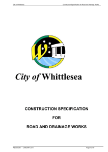 Civil Works Specification - Construction for road and drainage works