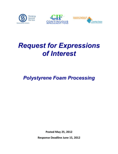 Request for Expressions of Interest Polystyrene Foam Processing