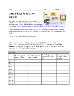 Lab # : Virtual Lab – Population Biology