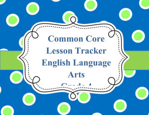 Common Core Lesson Tracker for Grade 4 English