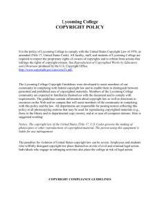 Lycoming Copyright Policy Guidelines