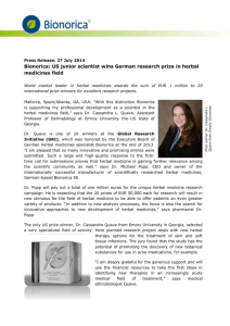 Press Release: 27 July 2014 Bionorica: US junior scientist wins