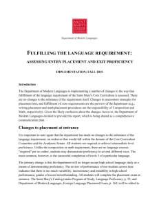 Modern Languages` Report on Changing the Language Proficiency