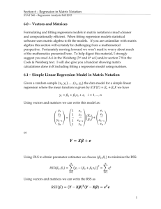 Regression in Matrix Notation