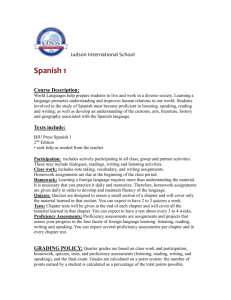 Spanish 1 - Judson International School