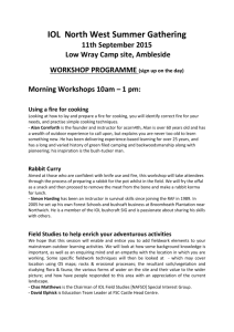 Morning Workshops 10am – 1 pm - Institute for Outdoor Learning