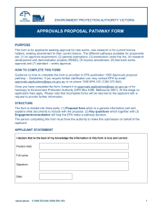 Approvals proposal pathway form
