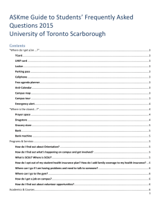 UTSC ASKme Guide to Students` FAQs 2015