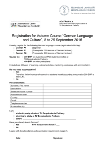 Registration form - TU Bergakademie Freiberg