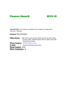 Finance Honors Syllabus