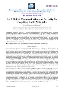 An Efficient Communication and Security for Cognitive Radio Networks