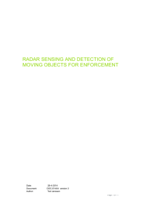 radar sensing and detection of moving objects