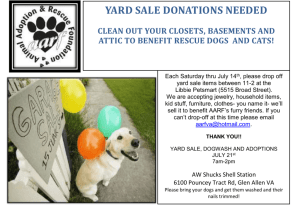 yard sale, dogwash and adoptions