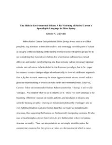 The Bible in Environmental Ethics: A Re