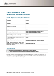 Energy White Paper 2014 * - Department of Industry website