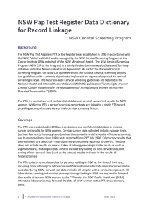 NSW Pap Test Register data dictionary