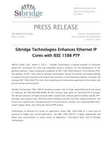 Sibridge Technologies Enhances Ethernet IP Cores with IEEE 1588