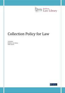 Collection Policy for Law - Bodleian Libraries