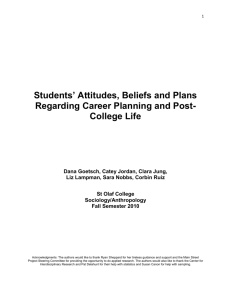 Students* Attitudes, Beliefs and Plans Regarding Career Planning