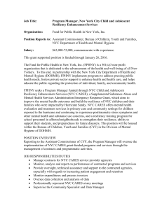 Job Title: Program Manager, New York City Child and Adolescent