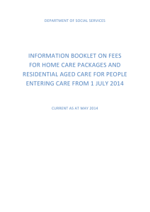 information booklet on fees for home care packages and residential
