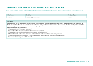 Year 4 unit overview * Australian Curriculum: Science