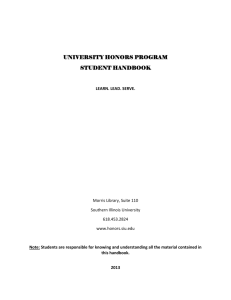 Honors Student Handbook - University Honors Program