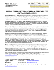 justice community shares legal remedies for hate and bias crimes