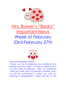 Mrs. Bower`s “Beary” Important News