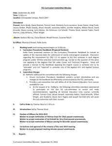 TCC Curriculum Committee Minutes Date: September 25, 2014