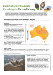 Effects of climate change on broadacre agriculture – Peter Hayman