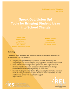 Speak Out, Listen Up! Tools for Bringing Student Ideas into School