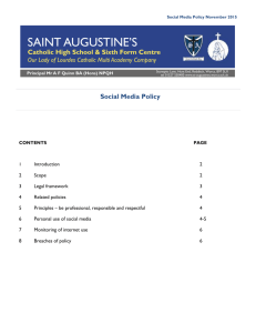 Behaviour - Social Media - St Augustine`s Catholic High School