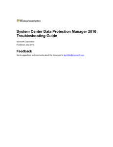 Troubleshooting Data Protection Issues - Center