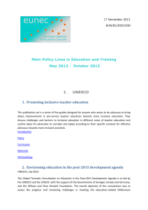 Main Policy Lines in Education and Training May
