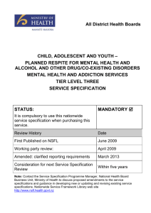 Child, Adolescent and Youth Planned Respite Mental Health and