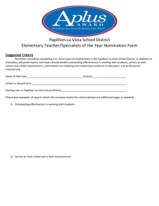 Teacher of Year Nomination Form-Elementary