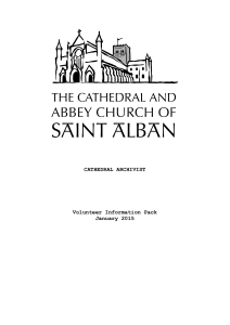 CATHEDRAL ARCHIVIST Volunteer Information Pack January 2015