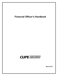 Financial Officer`s Handbook - Canadian Union of Public Employees