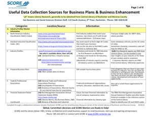 Useful Data Collection Sources for Preparation of