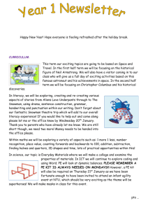 Year 1 Newsletter Happy New Year! Hope everyone is feeling