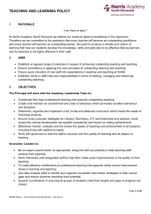 teaching and learning policy - Harris Academy South Norwood