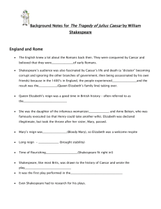 Background Notes for The Tragedy of Julius Caesar by William