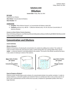 Concentration and Dilutions - drbperiodcsem2