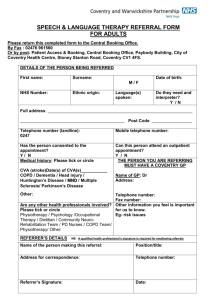 Adult Community SLT referral form